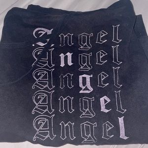 Distressed angel hoodie